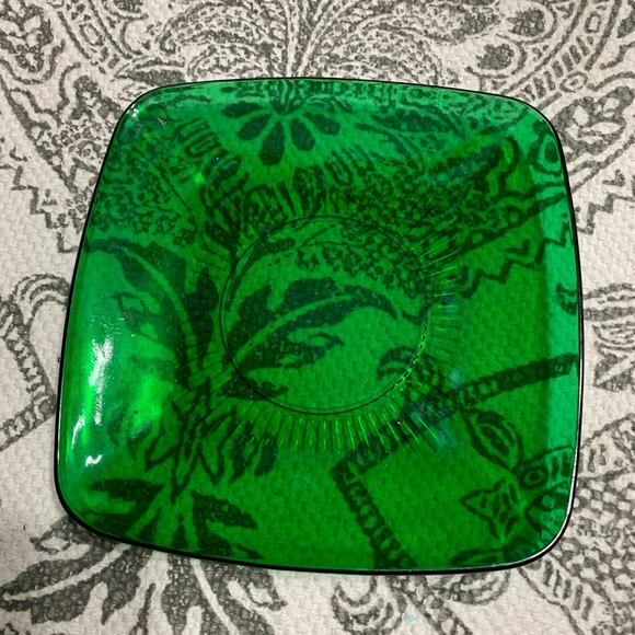 Anchor, hocking, green, depression, and glass, rare. Set of four salad plates. - Picture 1 of 5